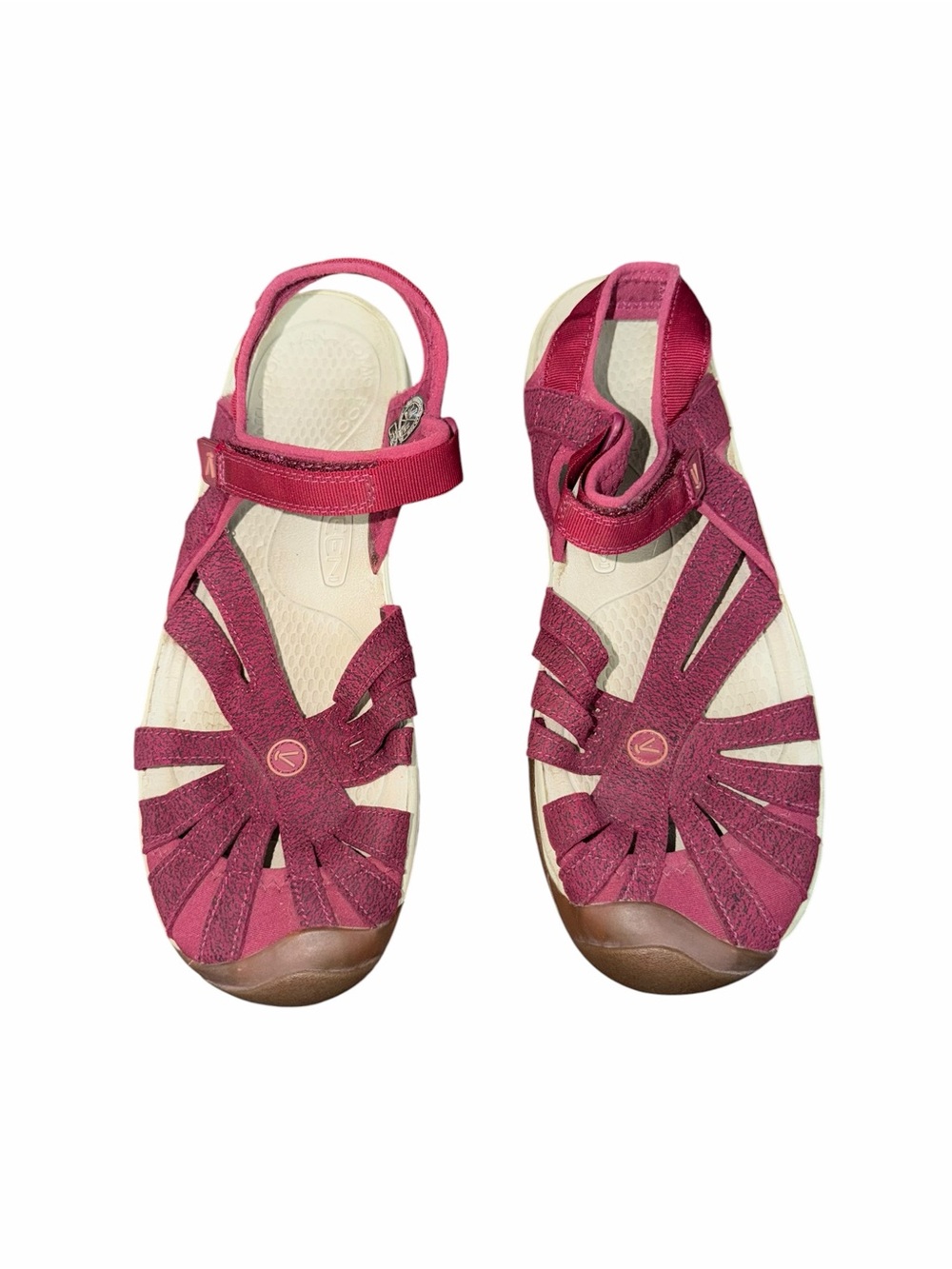 Keen Women's Raspberry Pink and Tan Closed-Toe Strappy Sandals